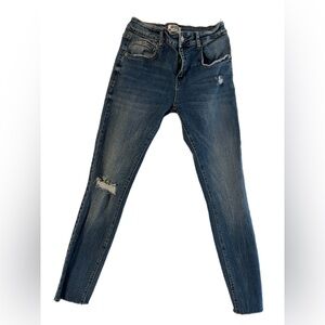 Zara Blue Distressed Skinny Jeans